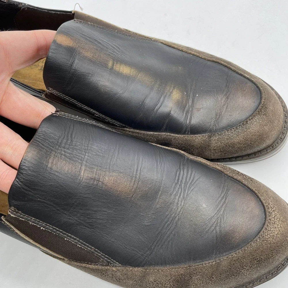 Noat Vtg Women Loafers Size 10 Brown Leather Slip On Low Wedges Shoes‎